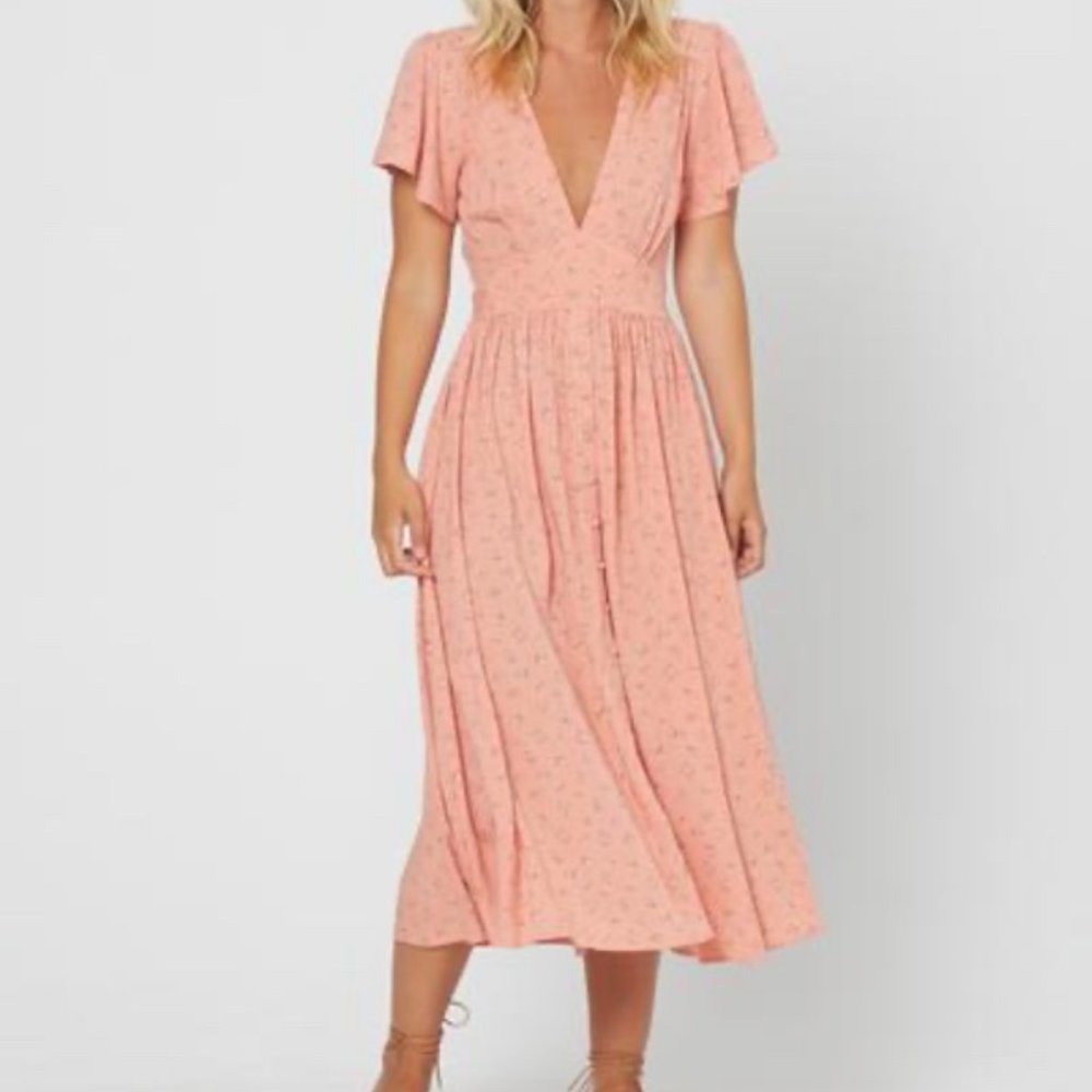 AUGUSTE THE LABEL Jasmine Floral Tie Back Midi Dress - Picture 2 of 14